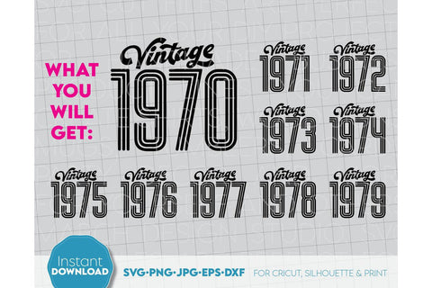 Vintage Birthday Shirt SVG Bundle | Father Birthday Shirts SVG Bundle SVG March Design Studio 