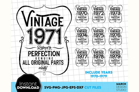 Vintage Birthday Shirt SVG Bundle | Father Birthday Shirts SVG Bundle SVG March Design Studio 