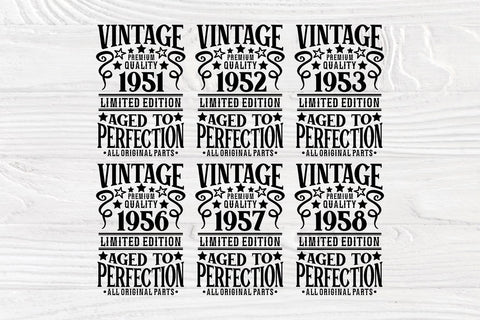 Vintage Birthday SVG, 1941-1960 Birthday Shirts SVG TonisArtStudio 