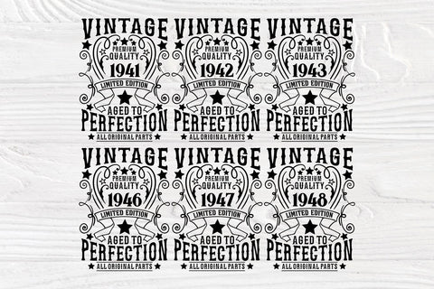 Vintage Birthday SVG, 1941-1960 Birthday Shirts SVG TonisArtStudio 