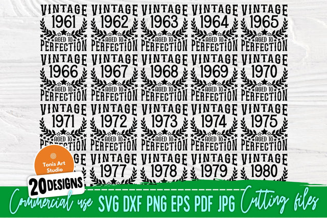 Vintage Birthday SVG, 1961-1980 Birthday Shirts SVG TonisArtStudio 