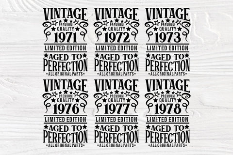 Vintage Birthday SVG, 1961-1980 Birthday Shirts SVG TonisArtStudio 