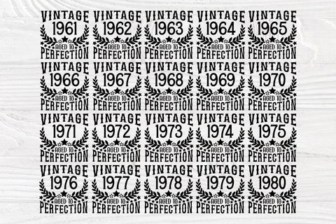 Vintage Birthday SVG, 1961-1980 Birthday Shirts SVG TonisArtStudio 