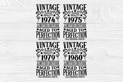 Vintage Birthday SVG, 1961-1980 Birthday Shirts SVG TonisArtStudio 