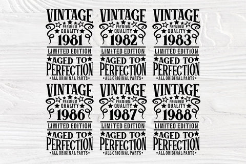 Vintage Birthday SVG, 1981-2000 Birthday Shirts SVG TonisArtStudio 
