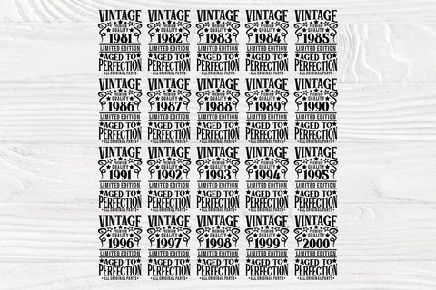 Vintage Birthday SVG, 1981-2000 Birthday Shirts SVG TonisArtStudio 