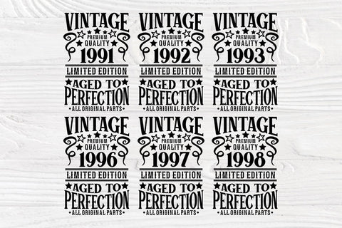 Vintage Birthday SVG, 1981-2000 Birthday Shirts SVG TonisArtStudio 