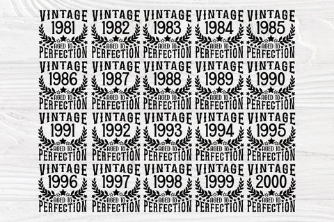 Vintage Birthday SVG, Aged to Perfection Svg, Png SVG TonisArtStudio 