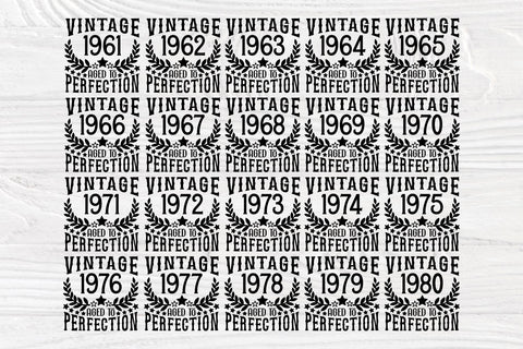 Vintage Birthday SVG, Aged to Perfection Svg, Png SVG TonisArtStudio 