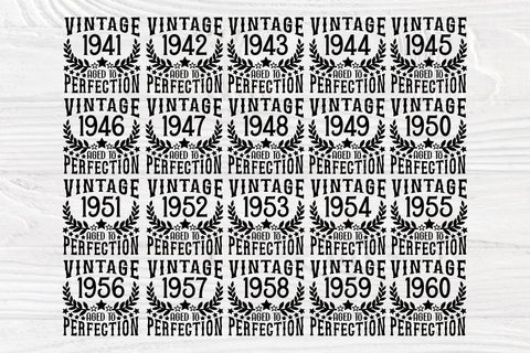 Vintage Birthday SVG, Aged to Perfection Svg, Png SVG TonisArtStudio 