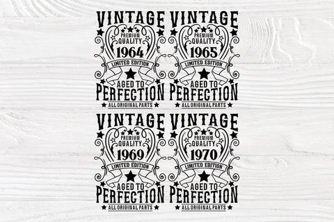 Vintage Birthday SVG Bundle, 1961-1980 Ages Svg SVG TonisArtStudio 
