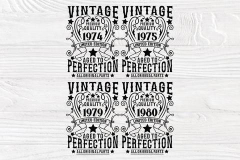 Vintage Birthday SVG Bundle, 1961-1980 Ages Svg SVG TonisArtStudio 