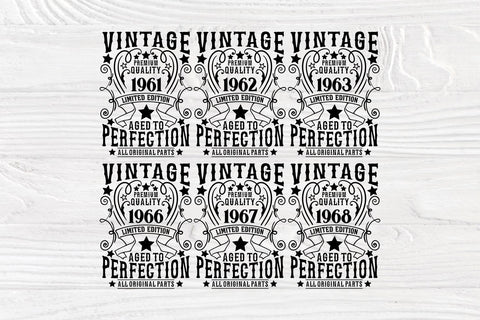 Vintage Birthday SVG Bundle, 1961-1980 Ages Svg SVG TonisArtStudio 