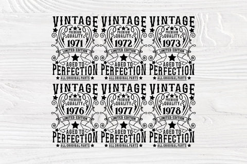 Vintage Birthday SVG Bundle, 1961-1980 Ages Svg SVG TonisArtStudio 