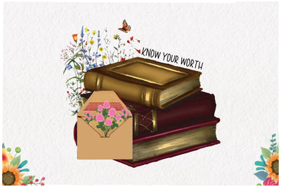 Vintage Books Know Your Worth Sublimation Sublimation Jagonath Roy 