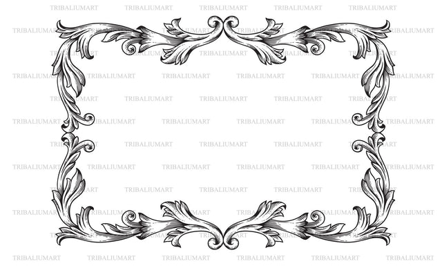 Vintage border frame SVG TribaliumArtSF 