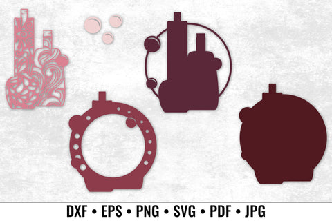 Vintage Bottles layered art cut files, SVG, DXF SVG Angel on Empire 