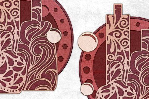 Vintage Bottles layered art cut files, SVG, DXF SVG Angel on Empire 