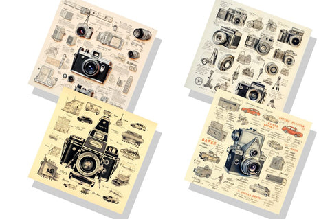 Vintage Camera Sketchnote bundle Sublimation Regulrcrative 