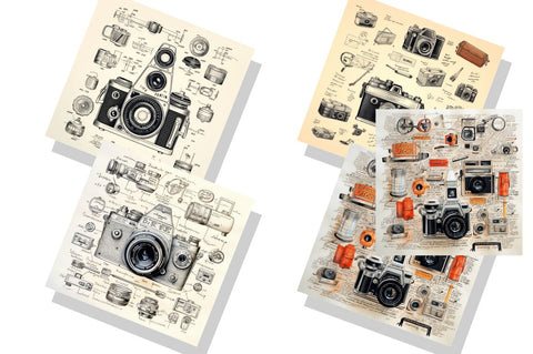 Vintage Camera Sketchnote bundle Sublimation Regulrcrative 