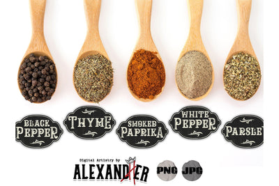 Vintage Chalkboard Spice Labels Sublimation AlexandHer Digital Art 