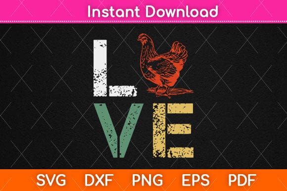 Vintage Chicken Love Farmer Svg Design SVG artprintfile 