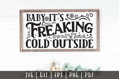 Vintage Christmas Baby It's Freaking Cold Outside SVG SVG CraftLabSVG 