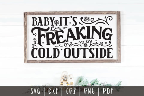 Vintage Christmas Baby It's Freaking Cold Outside SVG SVG CraftLabSVG 