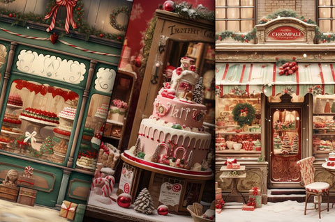 Vintage Christmas Cake bundle Sublimation Regulrcrative 