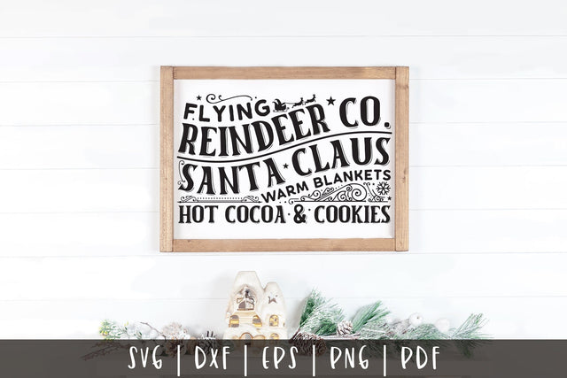 Vintage Christmas Flying Reindeer Co Sign SVG SVG CraftLabSVG 