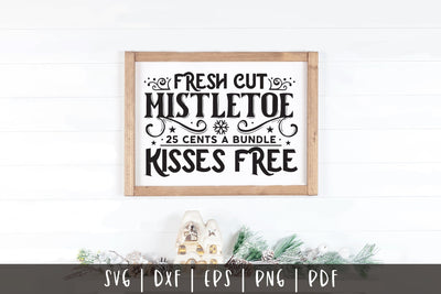 Vintage Christmas Fresh Cut Mistletoe Sign SVG SVG CraftLabSVG 