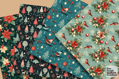 Vintage Christmas | Holiday Pattern Digital Pattern Fine Purple Elephant Creations 