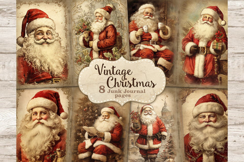 Vintage Christmas Junk Journal Page | Winter Scrapbook Paper SVG GlamArtZhanna 