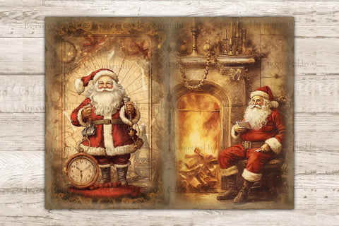 Vintage Christmas Junk Journal Page | Winter Scrapbook Paper SVG GlamArtZhanna 