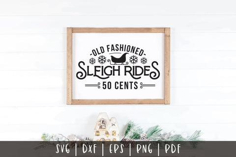 Vintage Christmas Old Fashioned Sleigh Rides SVG SVG CraftLabSVG 