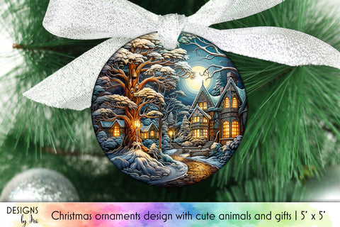 Vintage Christmas Ornaments Bundle Sublimation Designs by Ira 
