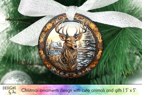 Vintage Christmas Ornaments Bundle Sublimation Designs by Ira 