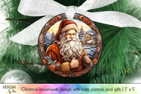 Vintage Christmas Ornaments Bundle Sublimation Designs by Ira 
