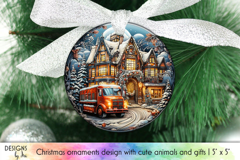 Vintage Christmas Ornaments Bundle Sublimation Designs by Ira 
