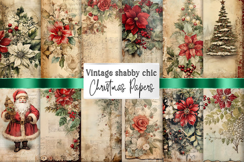 Vintage Christmas Papers, Junk Journal Scrapbooking Paper Sublimation BijouBay 
