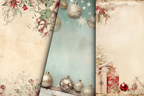 Vintage Christmas Shabby Chic bundle Sublimation Regulrcrative 