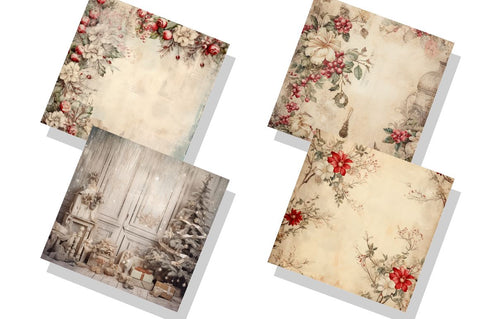 Vintage Christmas Shabby Chic bundle Sublimation Regulrcrative 
