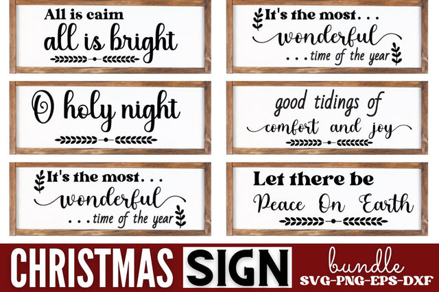 Vintage Christmas Sign SVG Bundle SVG DESIGNISTIC 