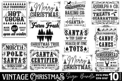Vintage Christmas Sign SVG Bundle SVG DESIGNISTIC 