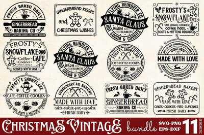 Vintage Christmas Sign SVG Bundle SVG DESIGNISTIC 