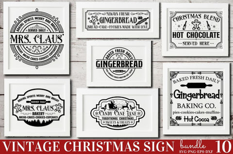Vintage Christmas Sign SVG Bundle SVG DESIGNISTIC 