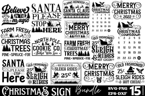 Vintage Christmas Sign SVG Bundle SVG DESIGNISTIC 