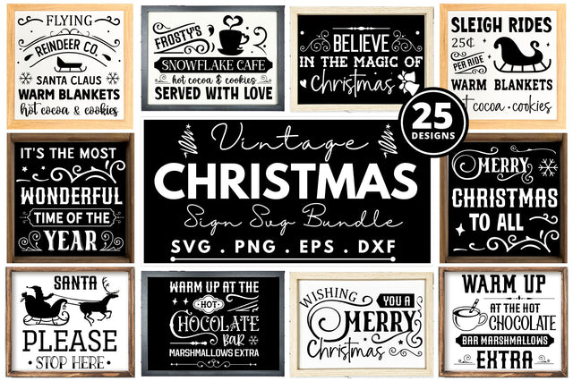 Vintage Christmas Sign SVG Bundle SVG Regulrcrative 