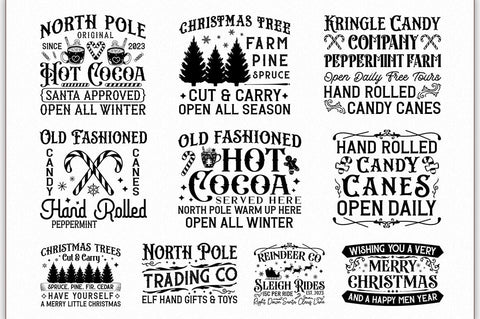 Vintage Christmas Sign SVG Bundle SVG Shetara Begum 