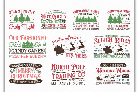 Vintage Christmas Sign SVG Bundle SVG Shetara Begum 